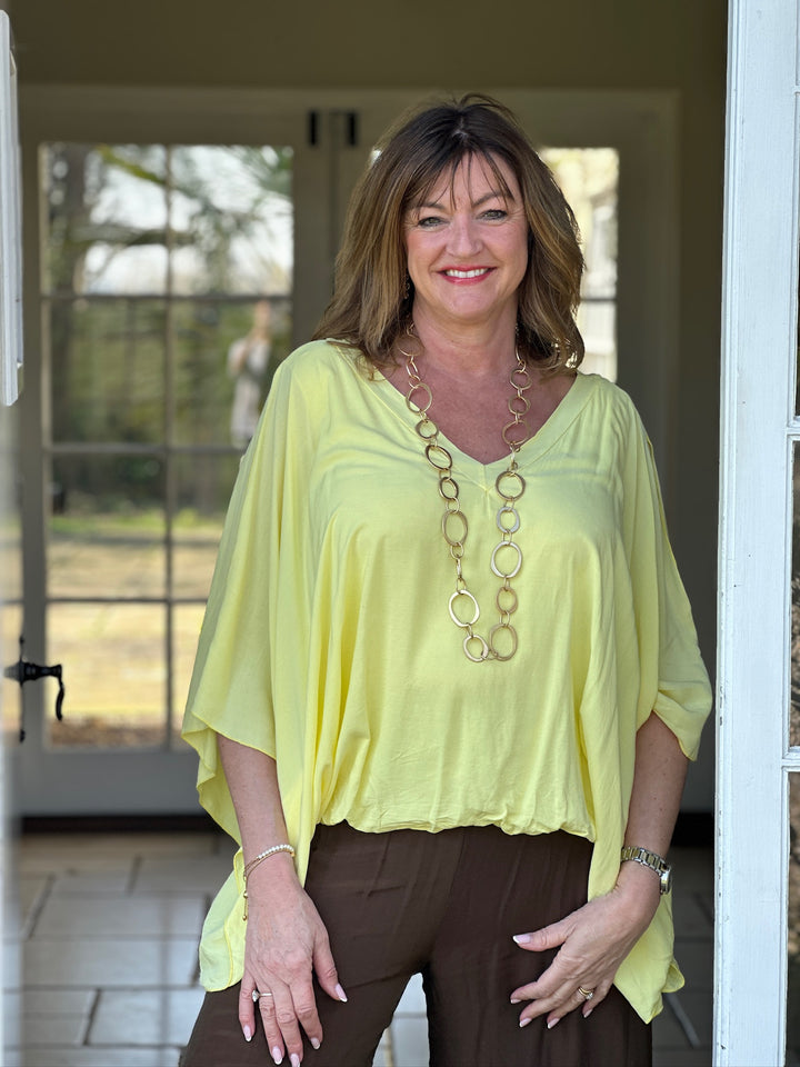 Floaty Cold Shoulder Blouse | Lemon