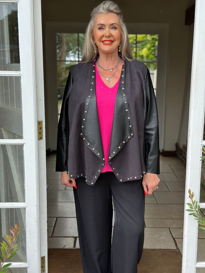 Studded Waterfall Jacket - Malissa J | Black