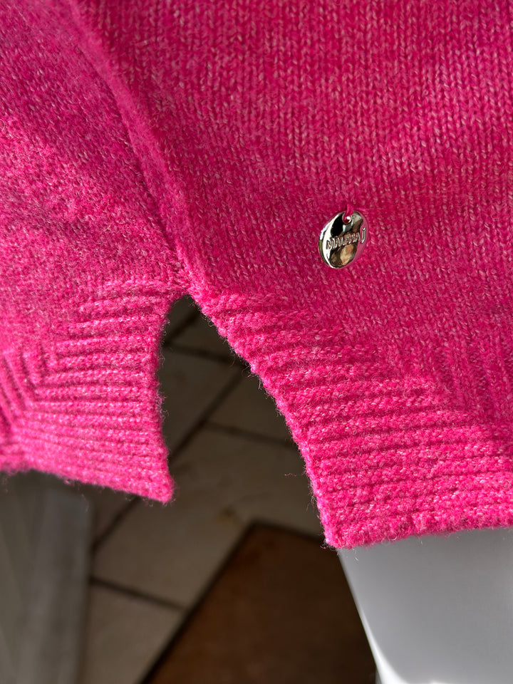 Boxy Knitted Hoodie - Malissa J | Fuchsia