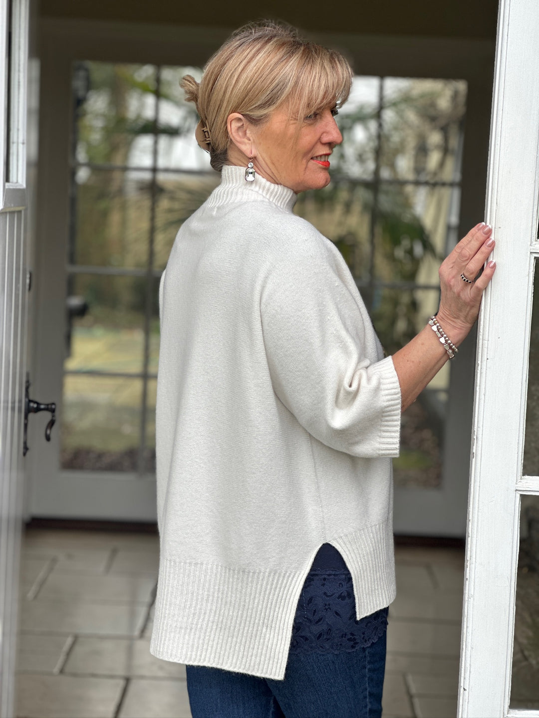 Ribbed High Neck Knit Top | Cream - Mandy's Heaven 