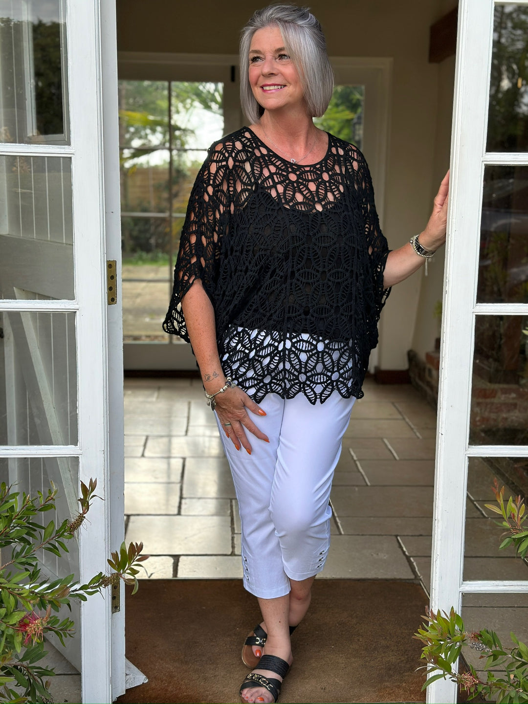 Willow Crochet Vest Top | Black