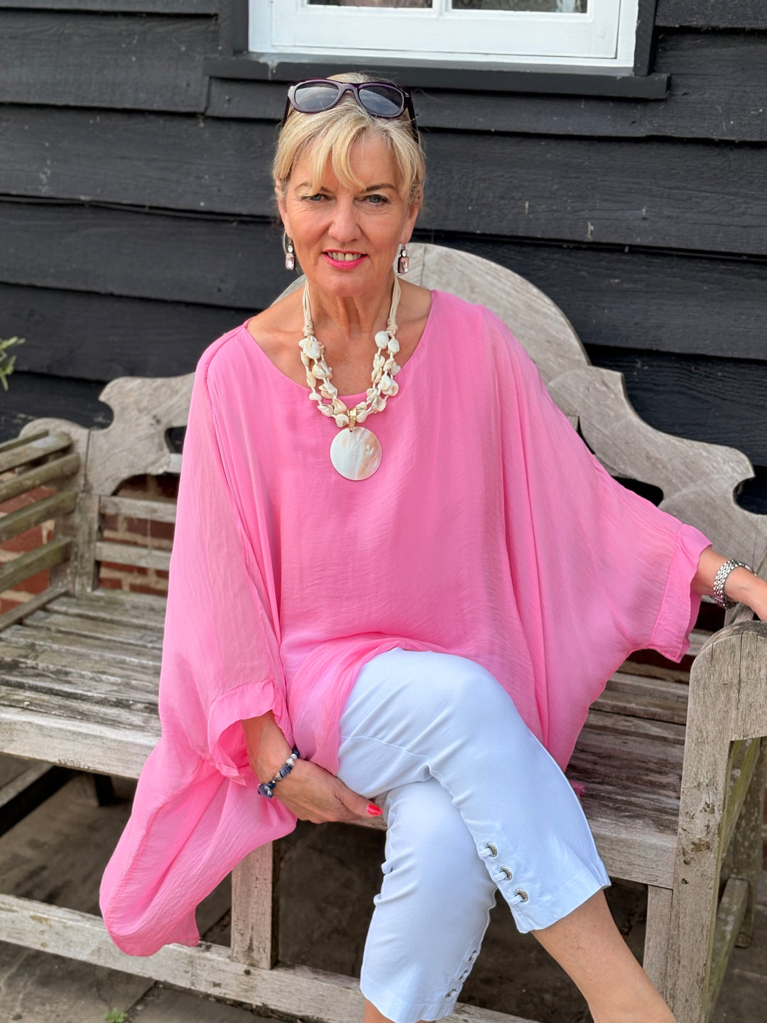 Mia Silk Blouse | Pink