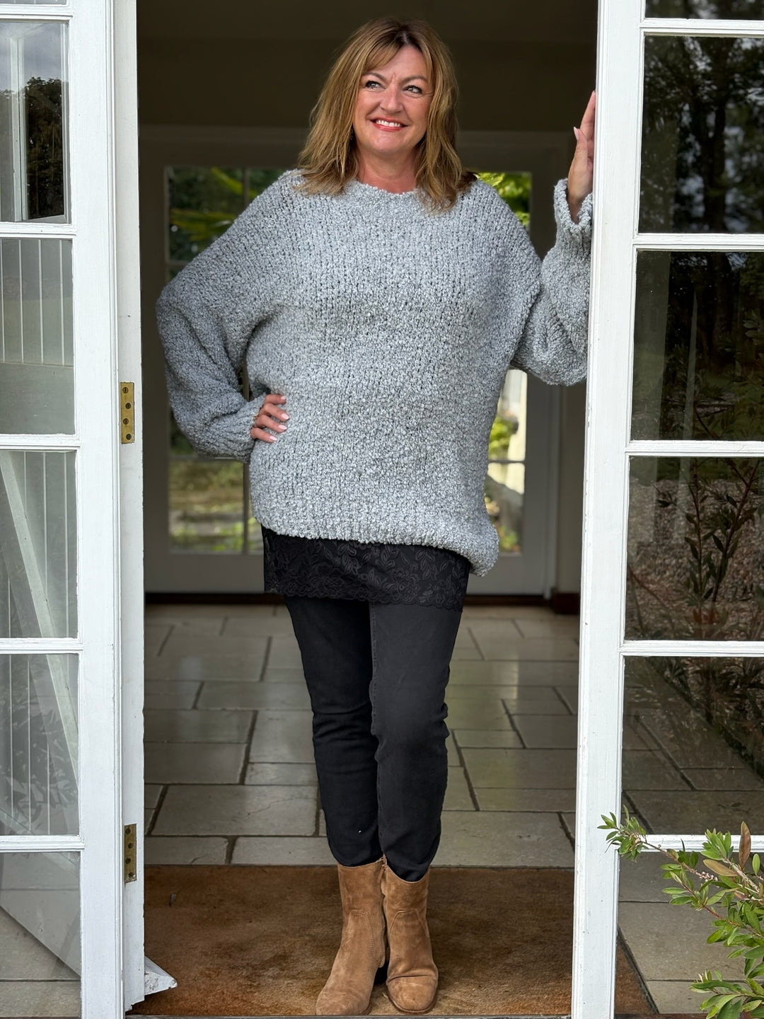 Teddy Bear Knit Soft Jumper | Grey