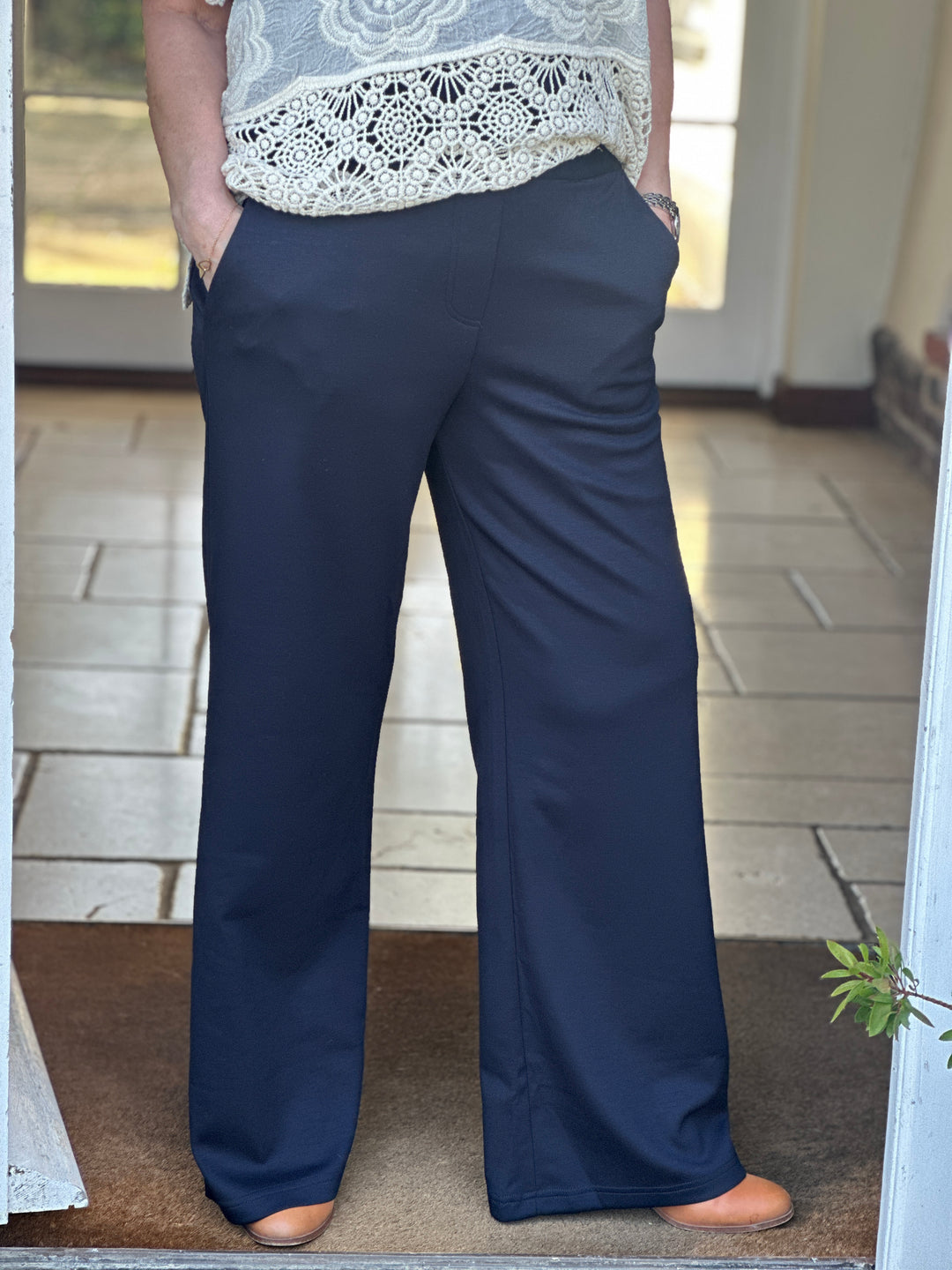 PINNS Soft Wide Leg Cargo Trouser 729T | Navy