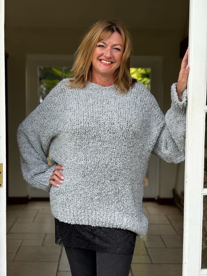 Teddy Bear Knit Soft Jumper | Grey