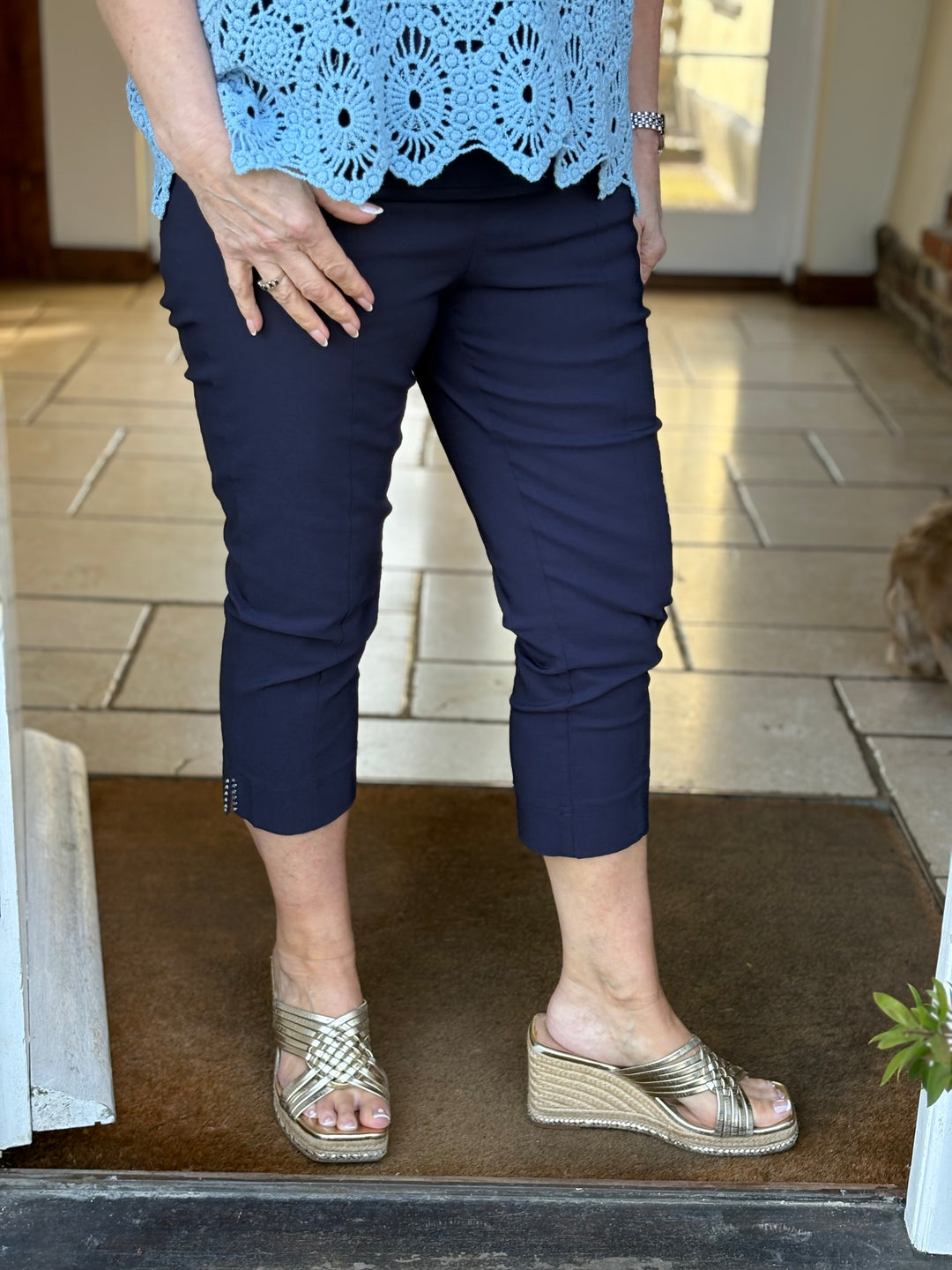 PINNS Bengaline Crop With Diamante Detail 604C | Navy