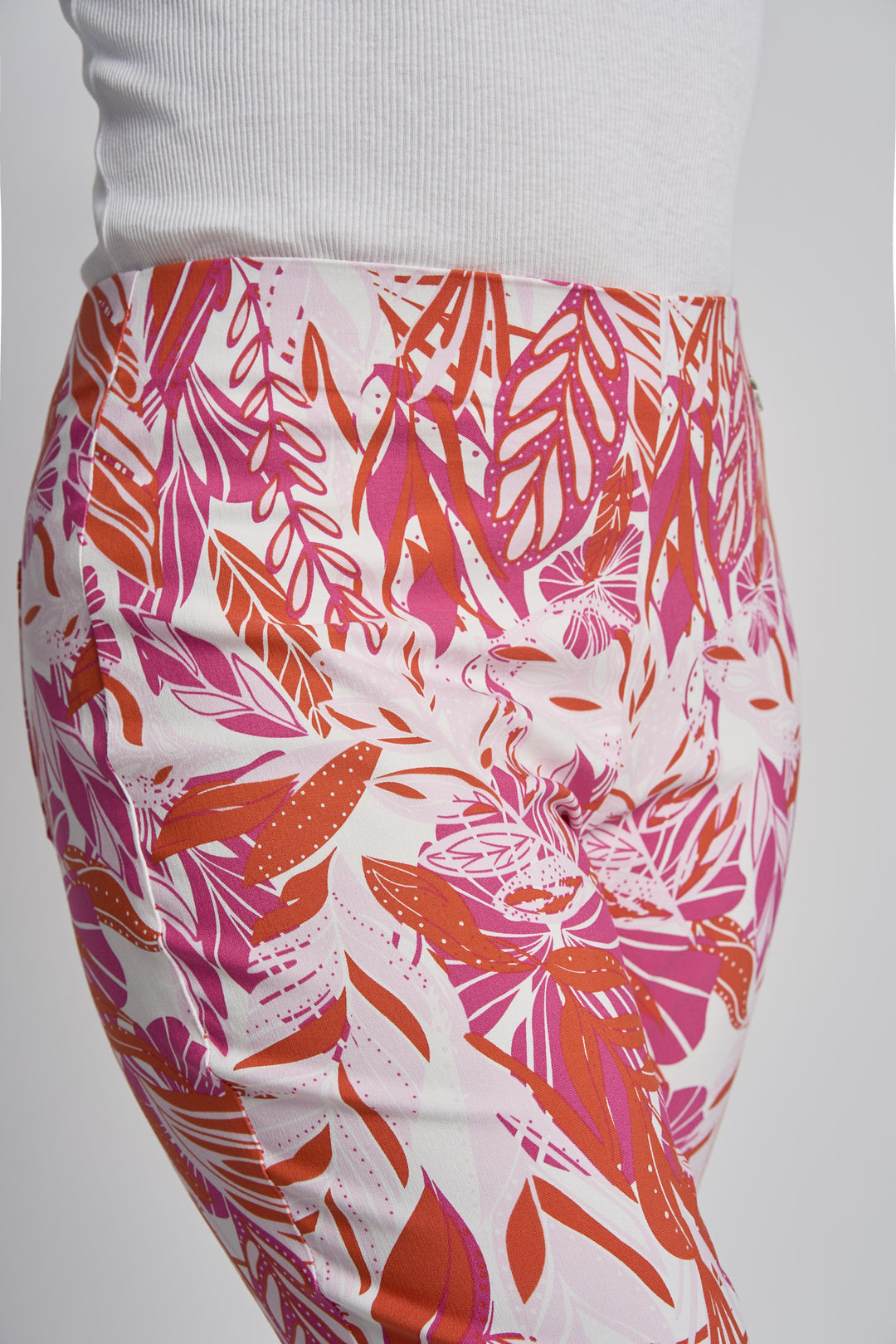 Pull Up Ankle Grazer Trouser - PINNS - 302CT | Tropical Paradise