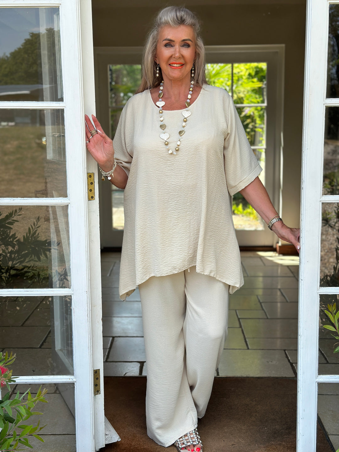 Two-Piece Comfort Co-ord Set | Beige