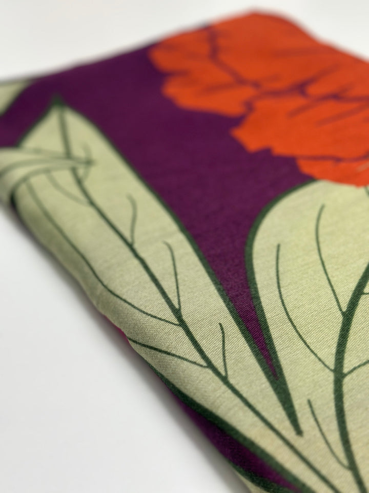 Peonies Scarf | Maroon