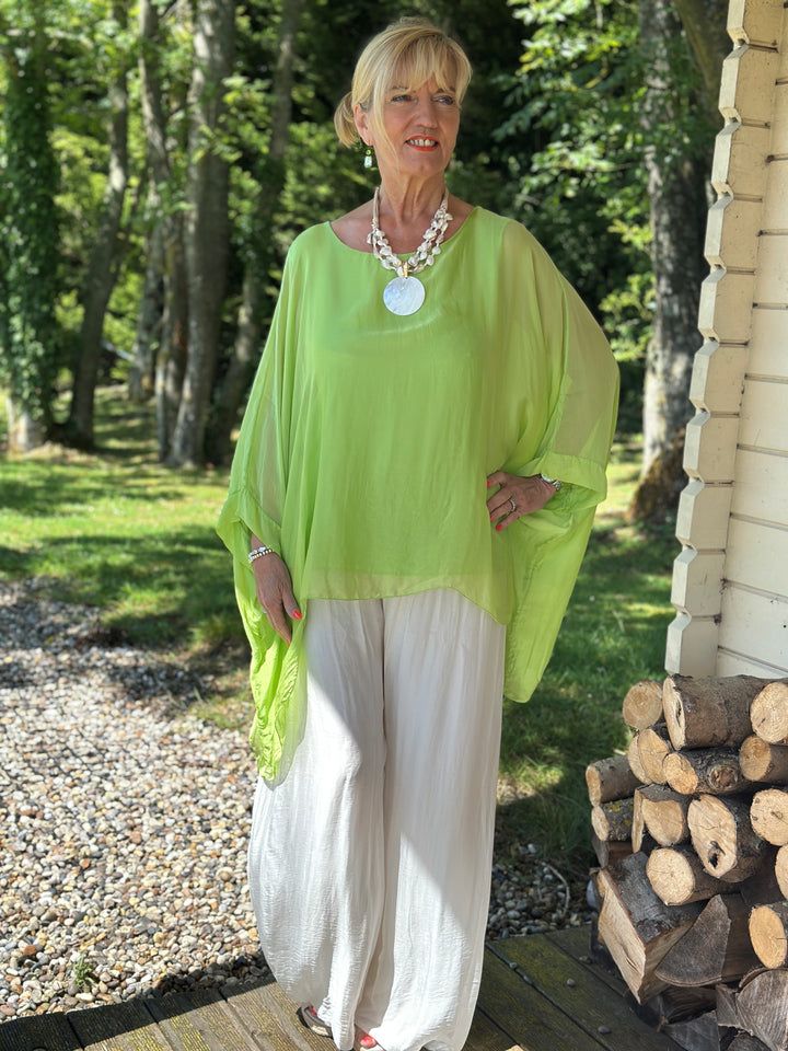 Mia Silk Blouse | Lime