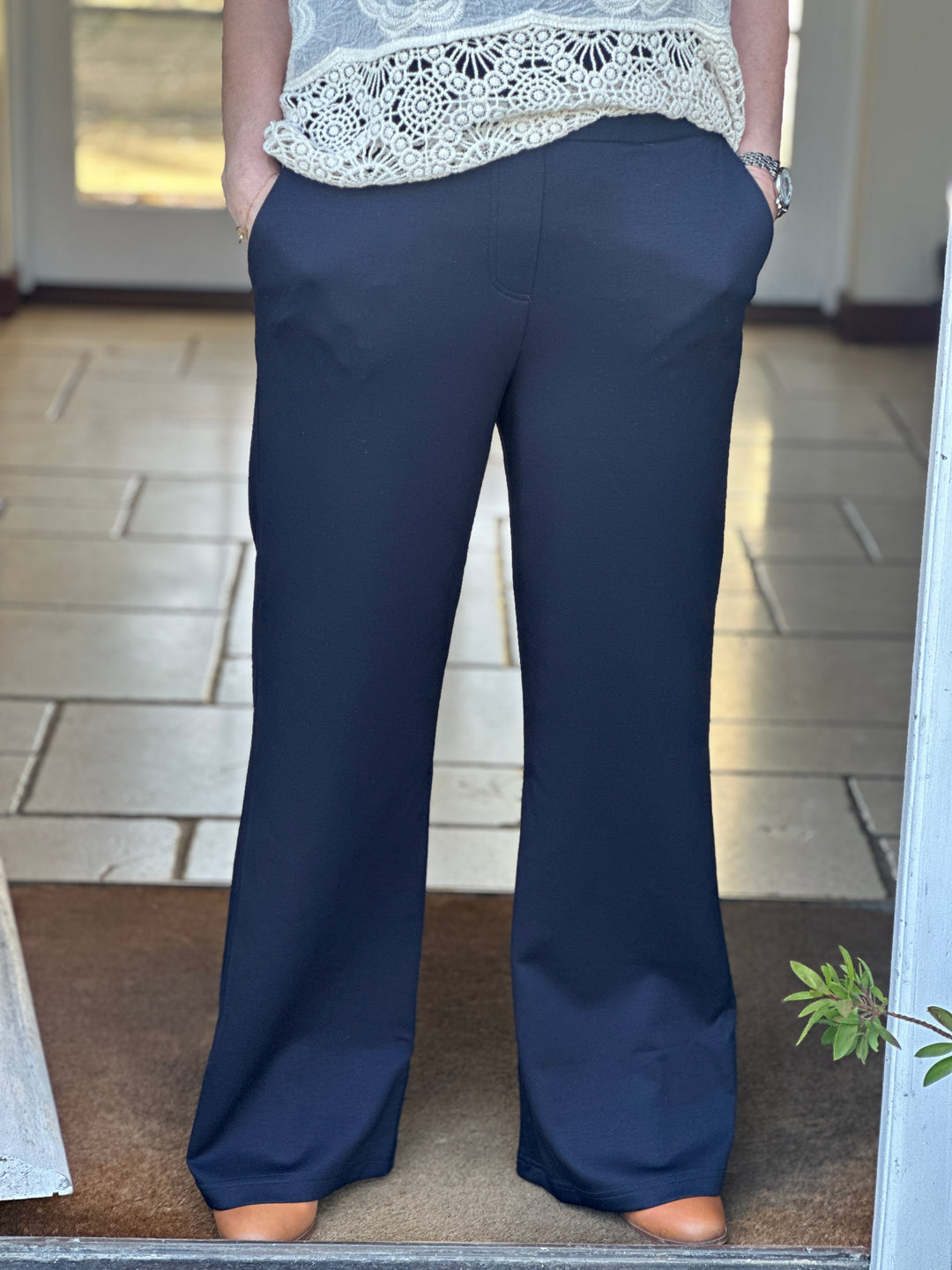 PINNS Soft Wide Leg Cargo Trouser 729T | Navy