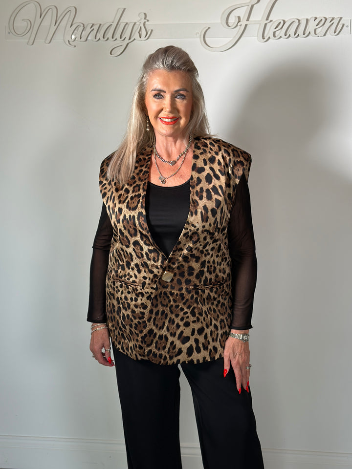 Tailored Leopard Print Gilet - Malissa J