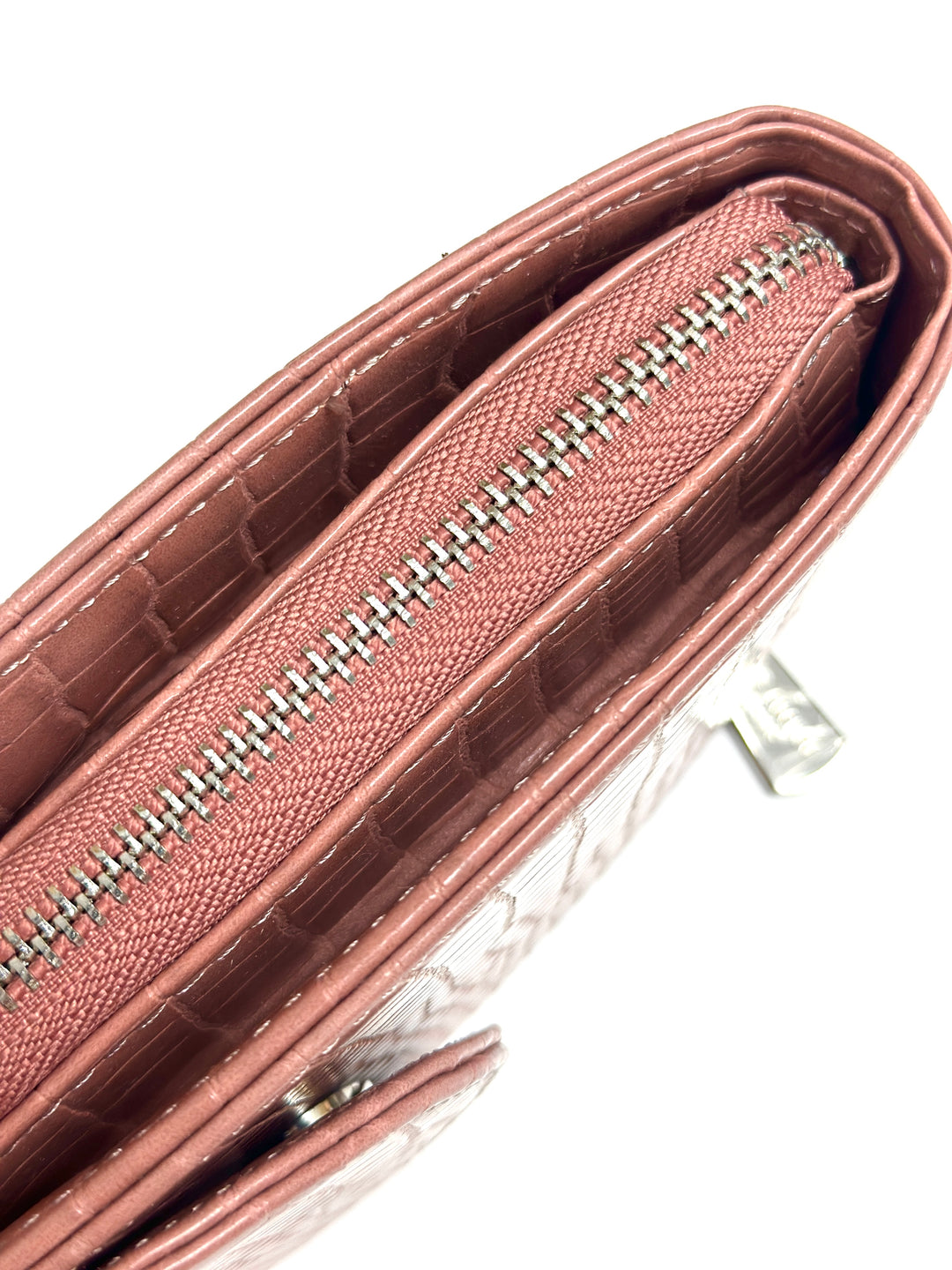 Red Cuckoo London Croc Print Purse Bag | Pink