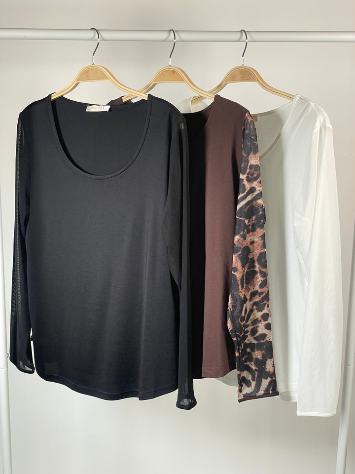 Sheer Long Sleeve Top - Malissa J | Black