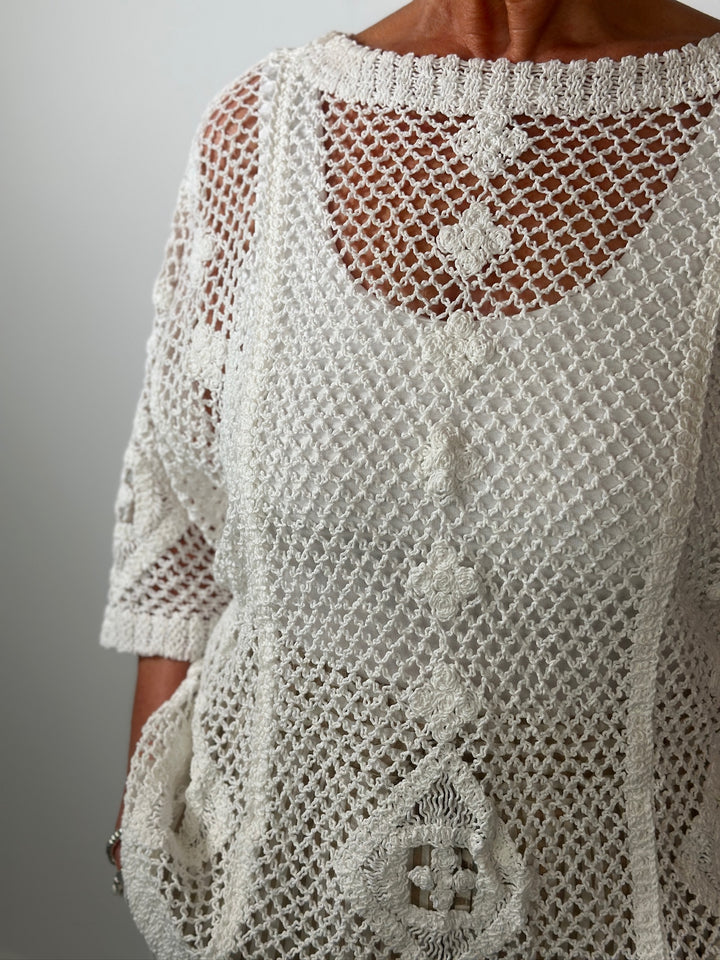 Boho Crochet Top | White