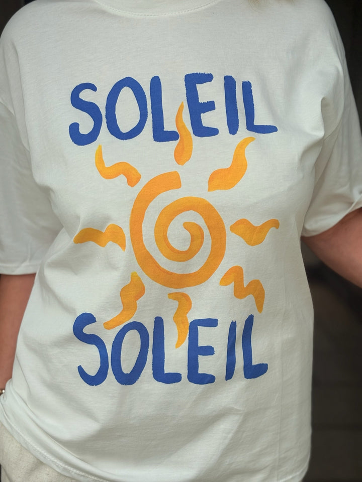Soleil Motif T-shirt | White