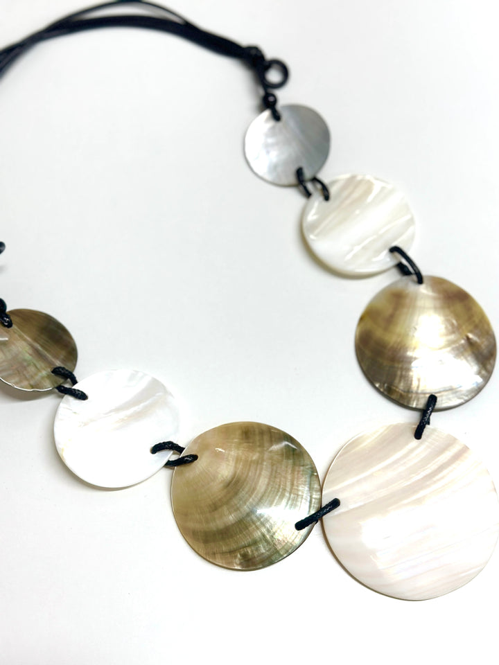 Moon Shell Statement Necklace | Brown