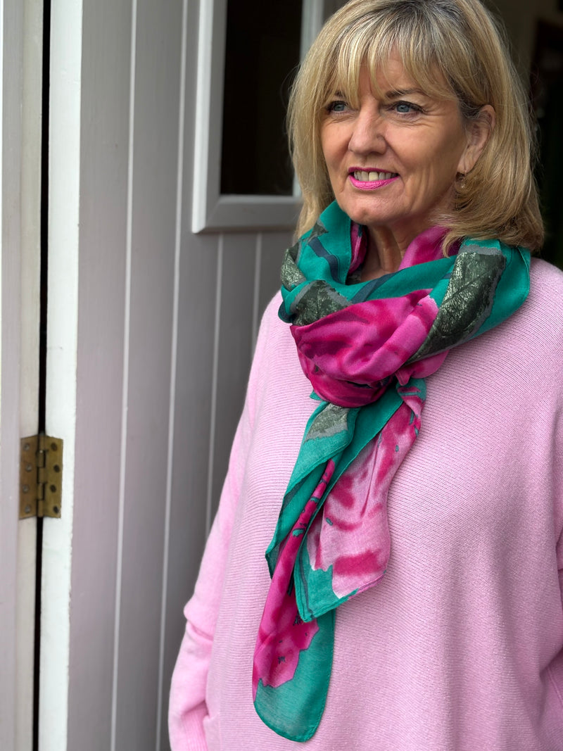 Roses Scarf | Cyan - Mandy's Heaven 