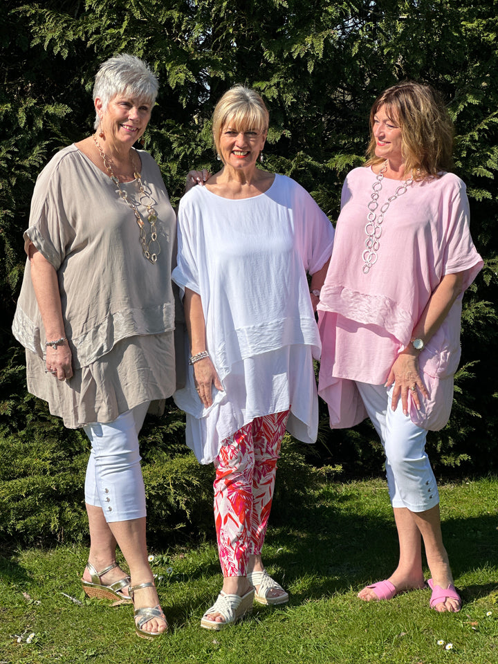 Pull Up Ankle Grazer Trouser - PINNS - 302CT | Tropical Paradise