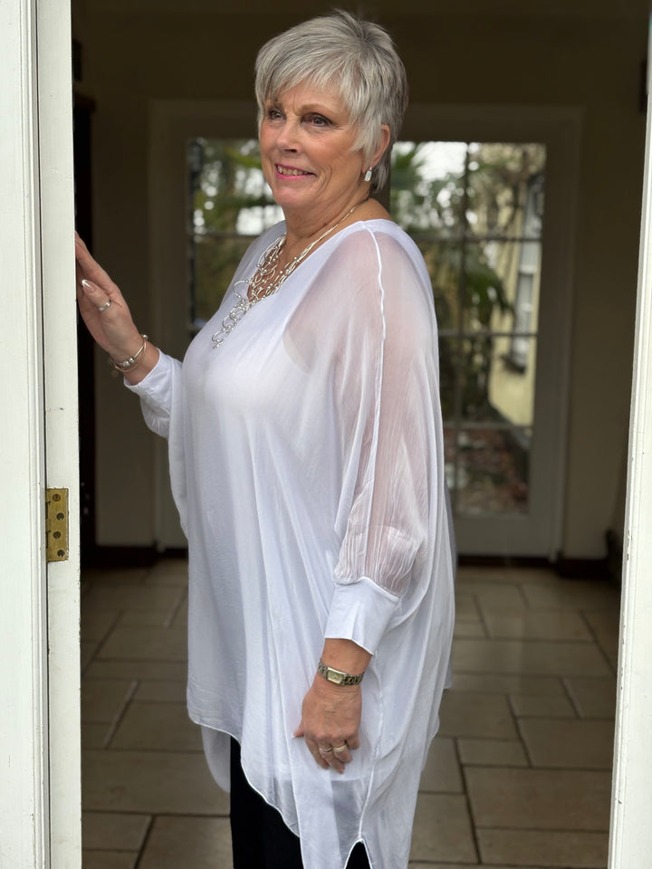 Bella Silk Blouse | White