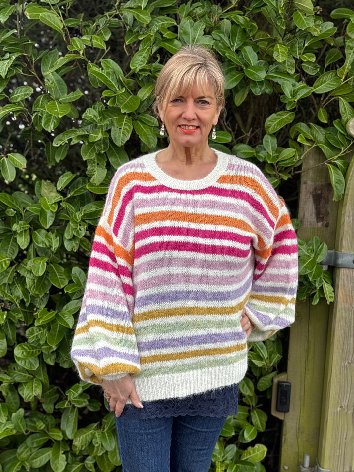 Multi Stripe Colour Jumper | Rainbow