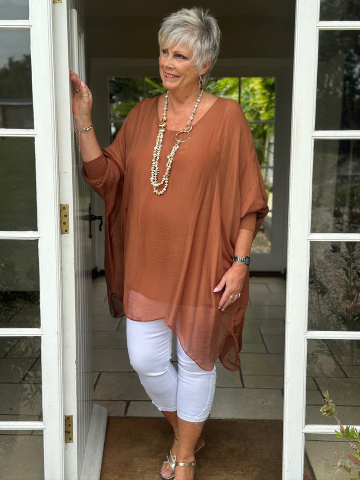 Bella Silk Blouse | Rust