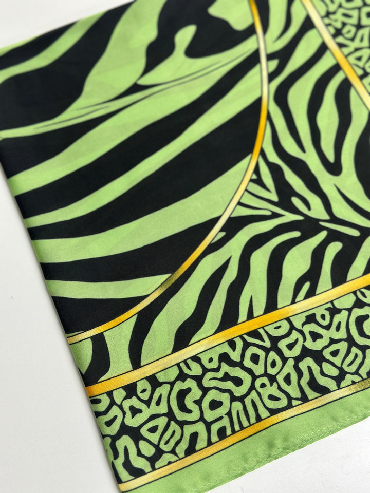 Handbag & Neck Scarf | Green Bold Print