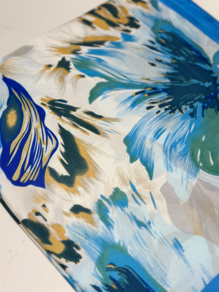 Handbag & Neck Scarf | Blue Floral