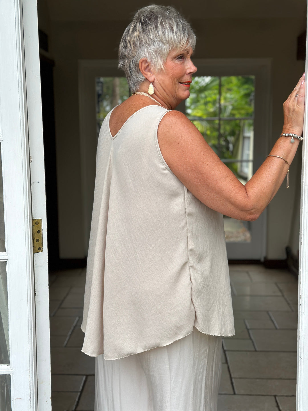 Swing Back Vest Top | Stone