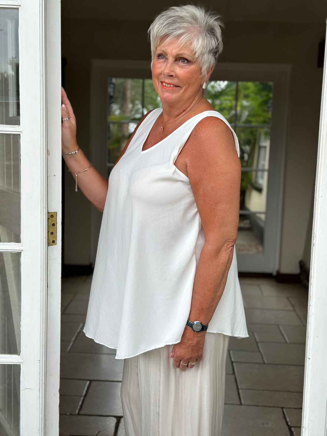 Swing Back Vest Top | Ivory