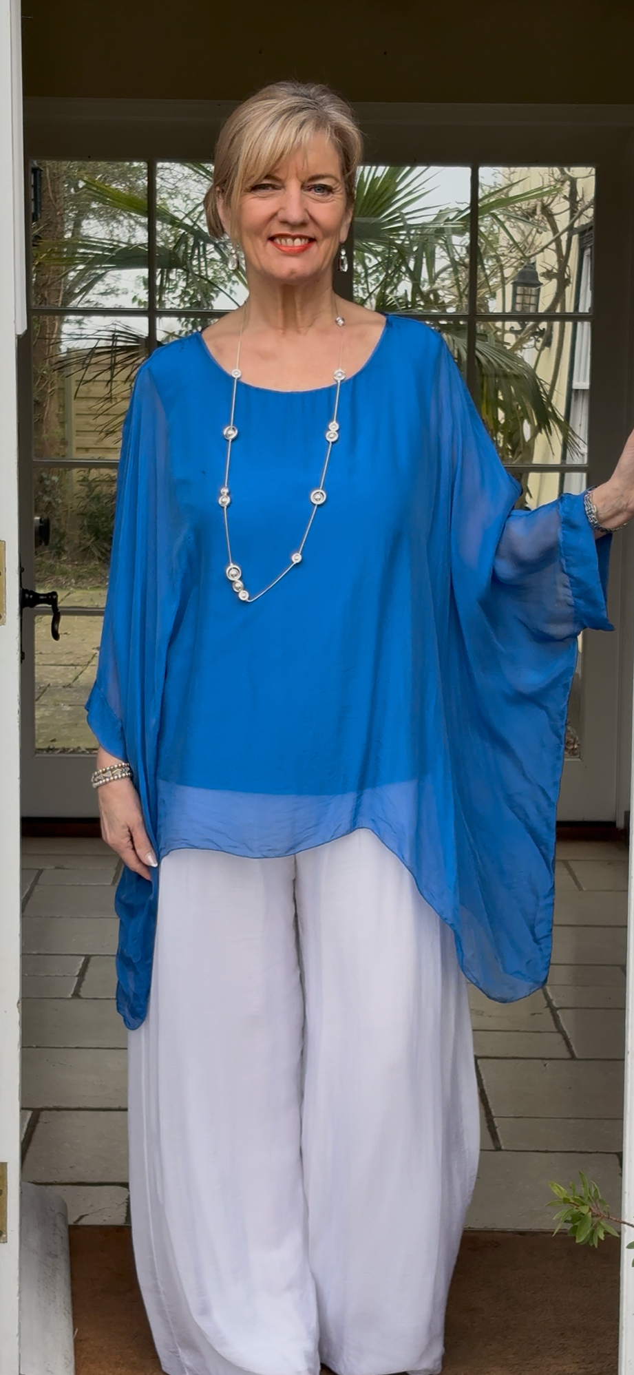 Mia Silk Blouse | Royal Blue - Mandy's Heaven 