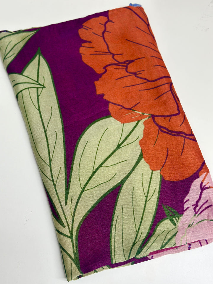 Peonies Scarf | Maroon