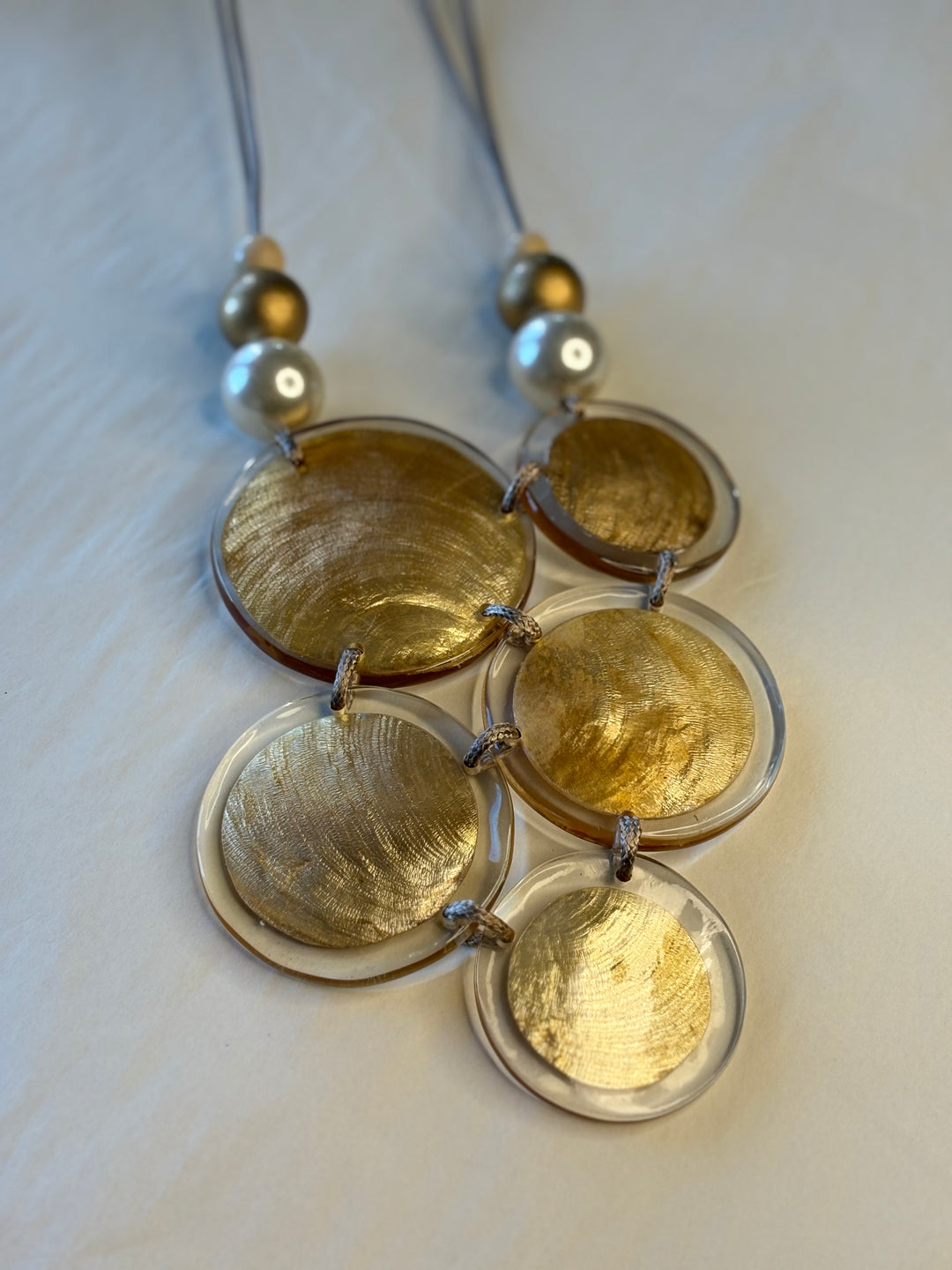 Metallic Multi Large Disc Necklace | Gold