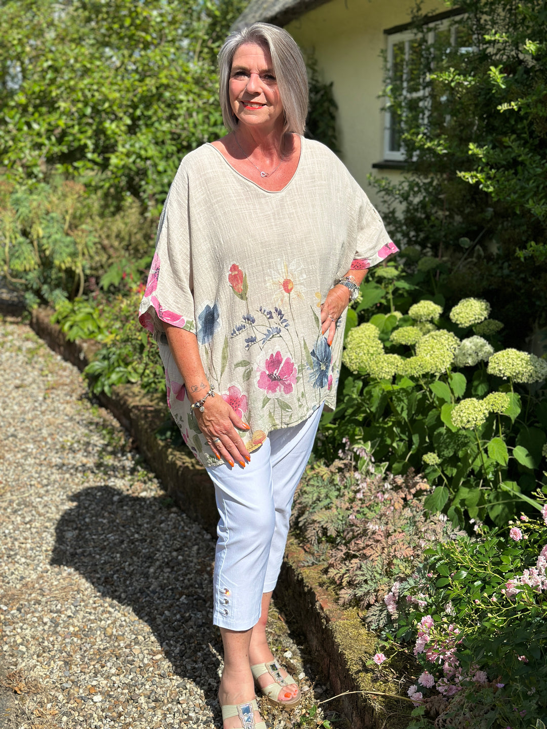 Floral Tapestry Top | Beige