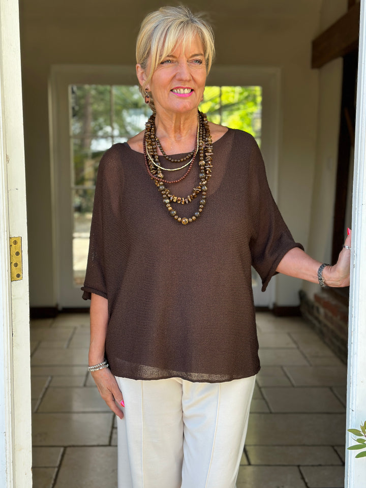 Lightweight Throw Over Top | Chocolate Brown