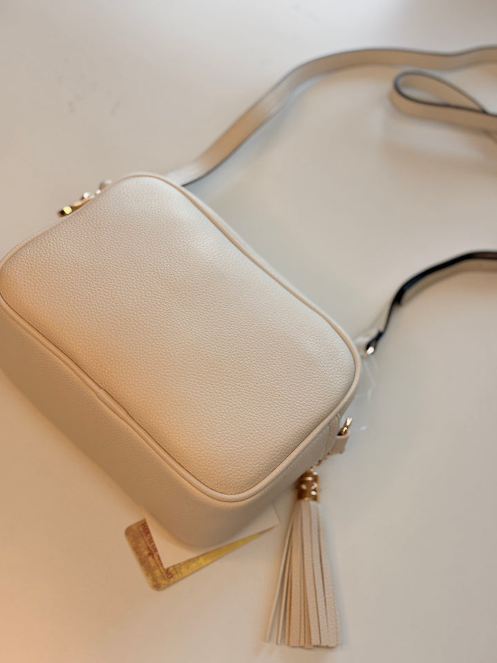 Faux Leather Cross Body Bag | Cream