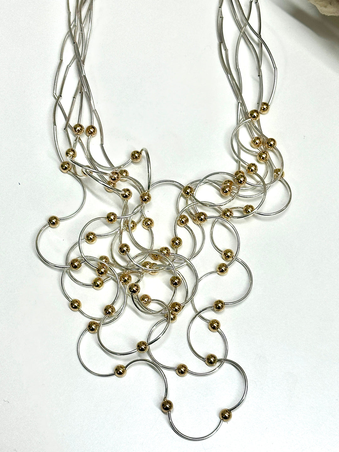 Twisted Bead Lightweight Strand Necklace | Gold