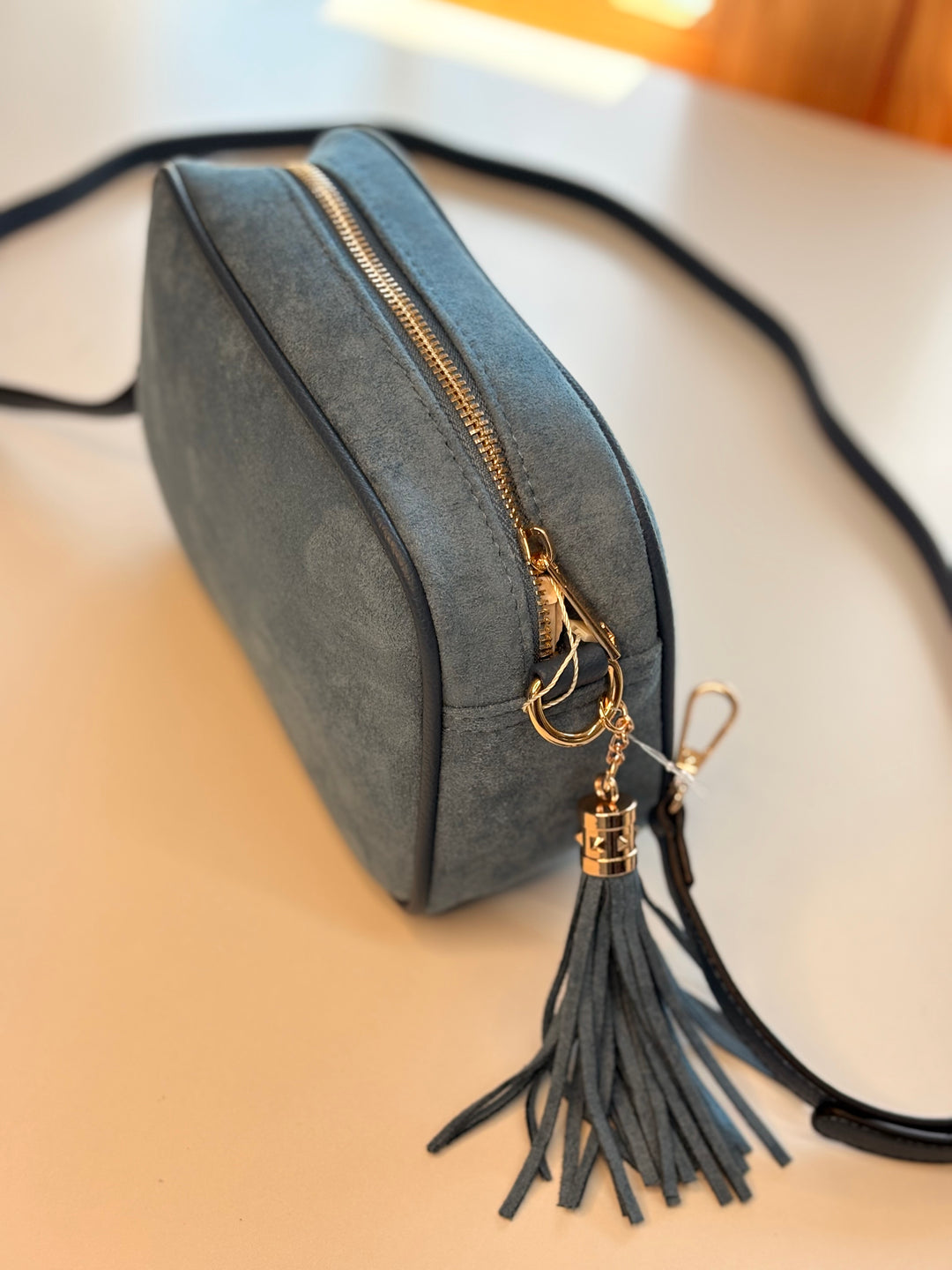Suede Cross Body Bag | Navy
