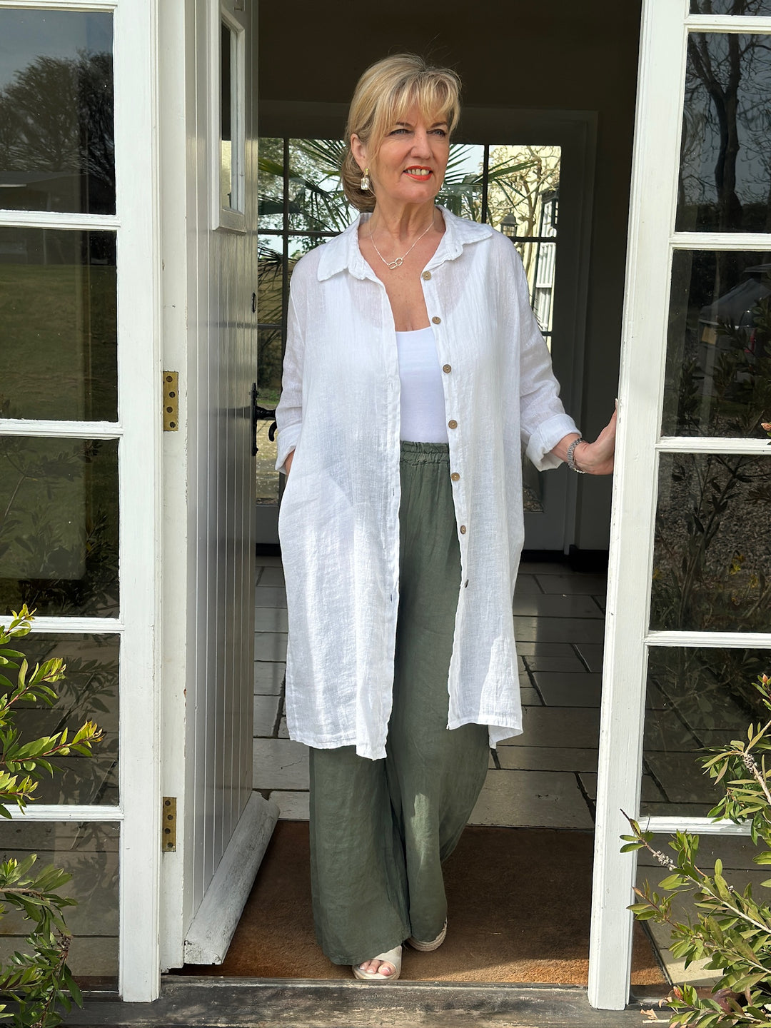 Floaty Linen Trouser | Khaki