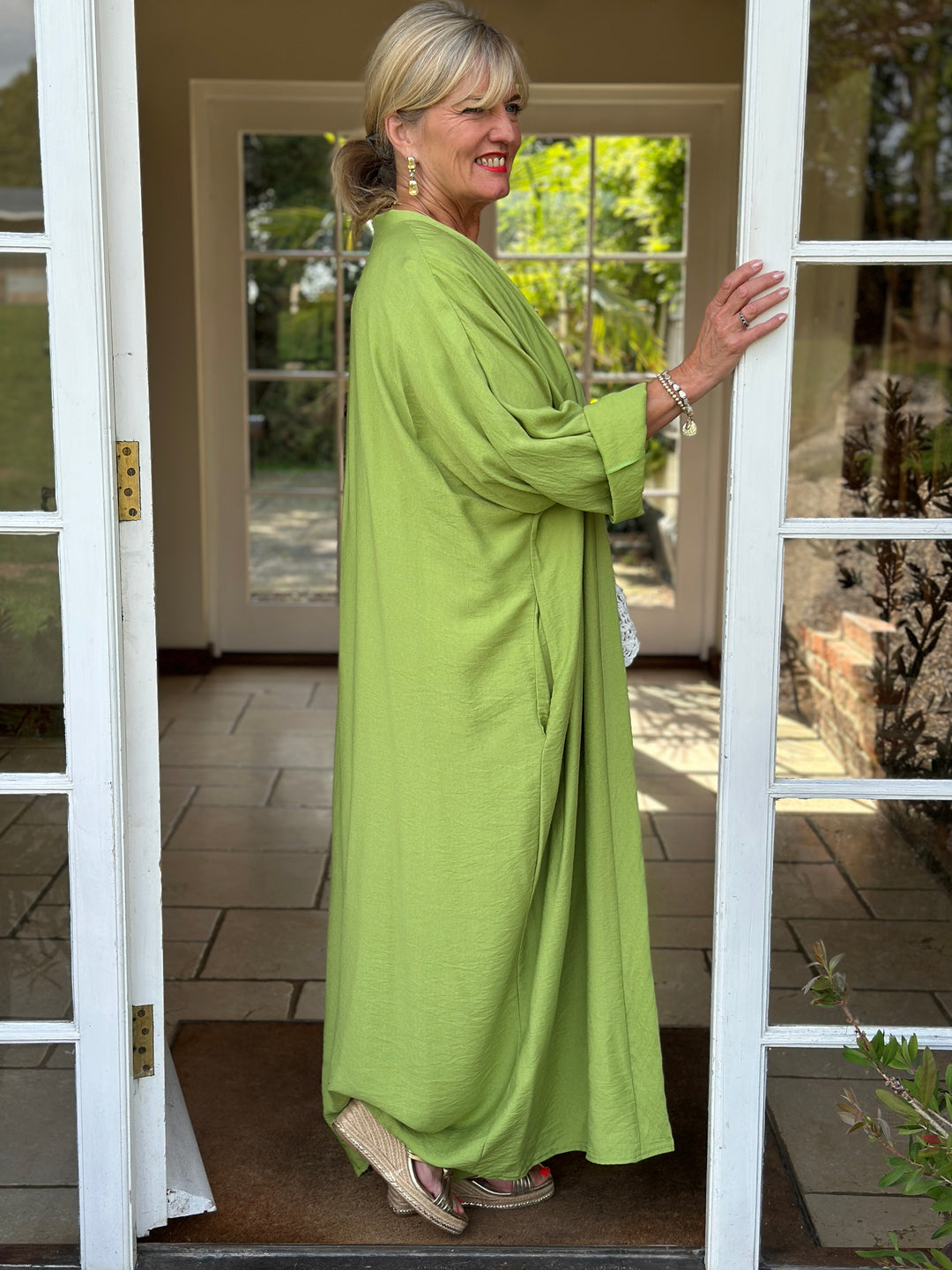 Longline Cardigan Two Piece Co-ord Set | Lime