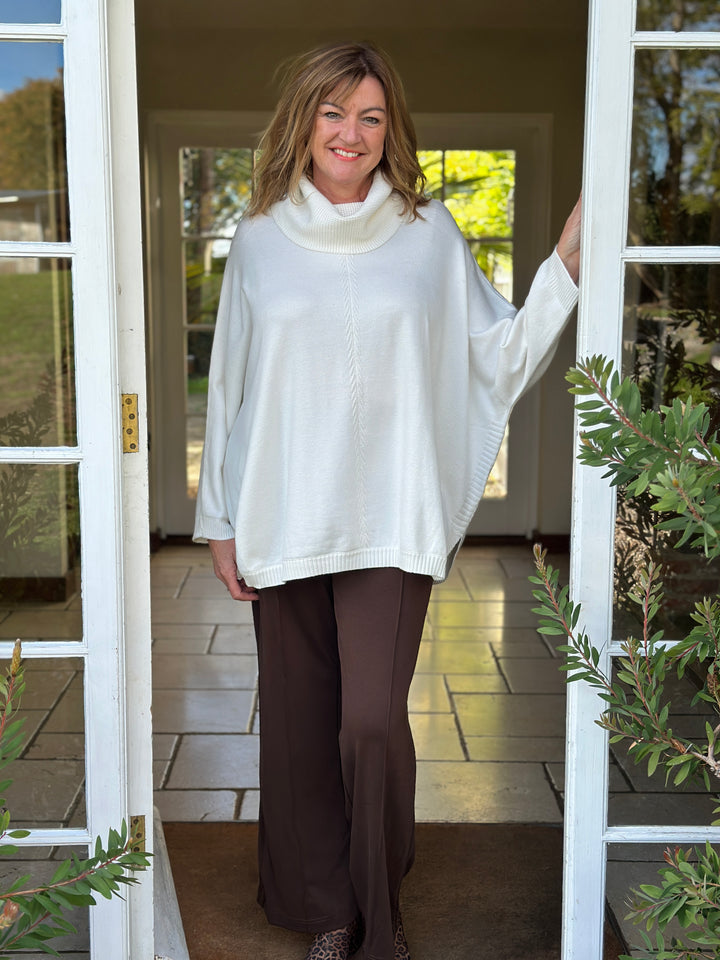 Soft Touch Roll Neck Jumper | Ivory
