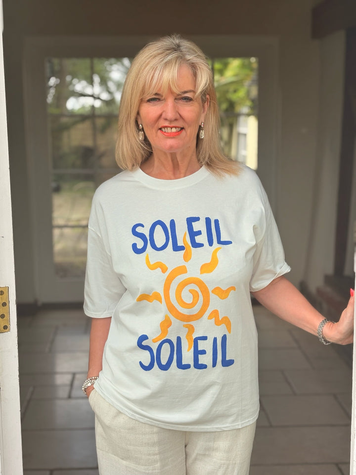 Soleil Motif T-shirt | White