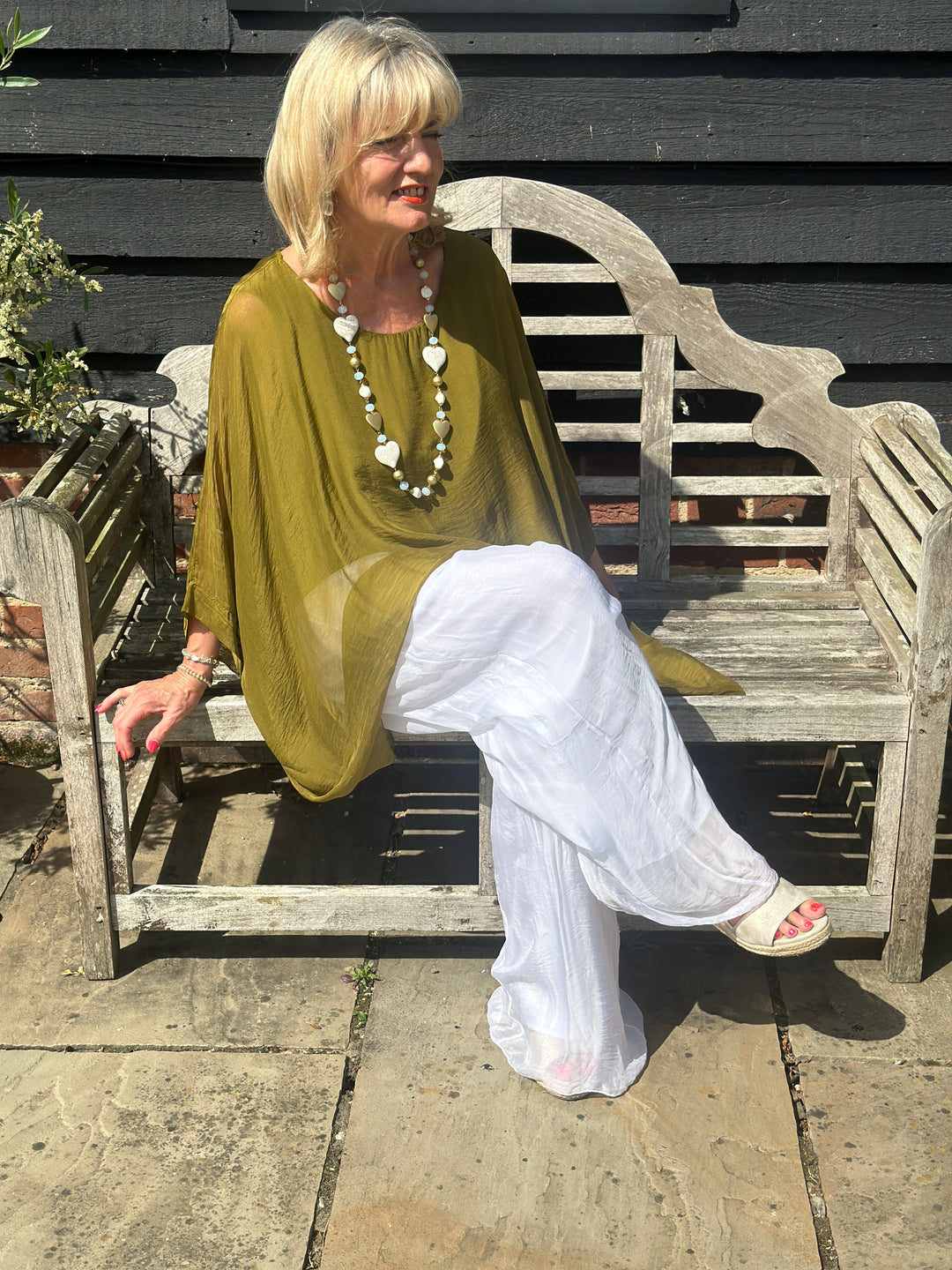 Mia Silk Blouse | Olive