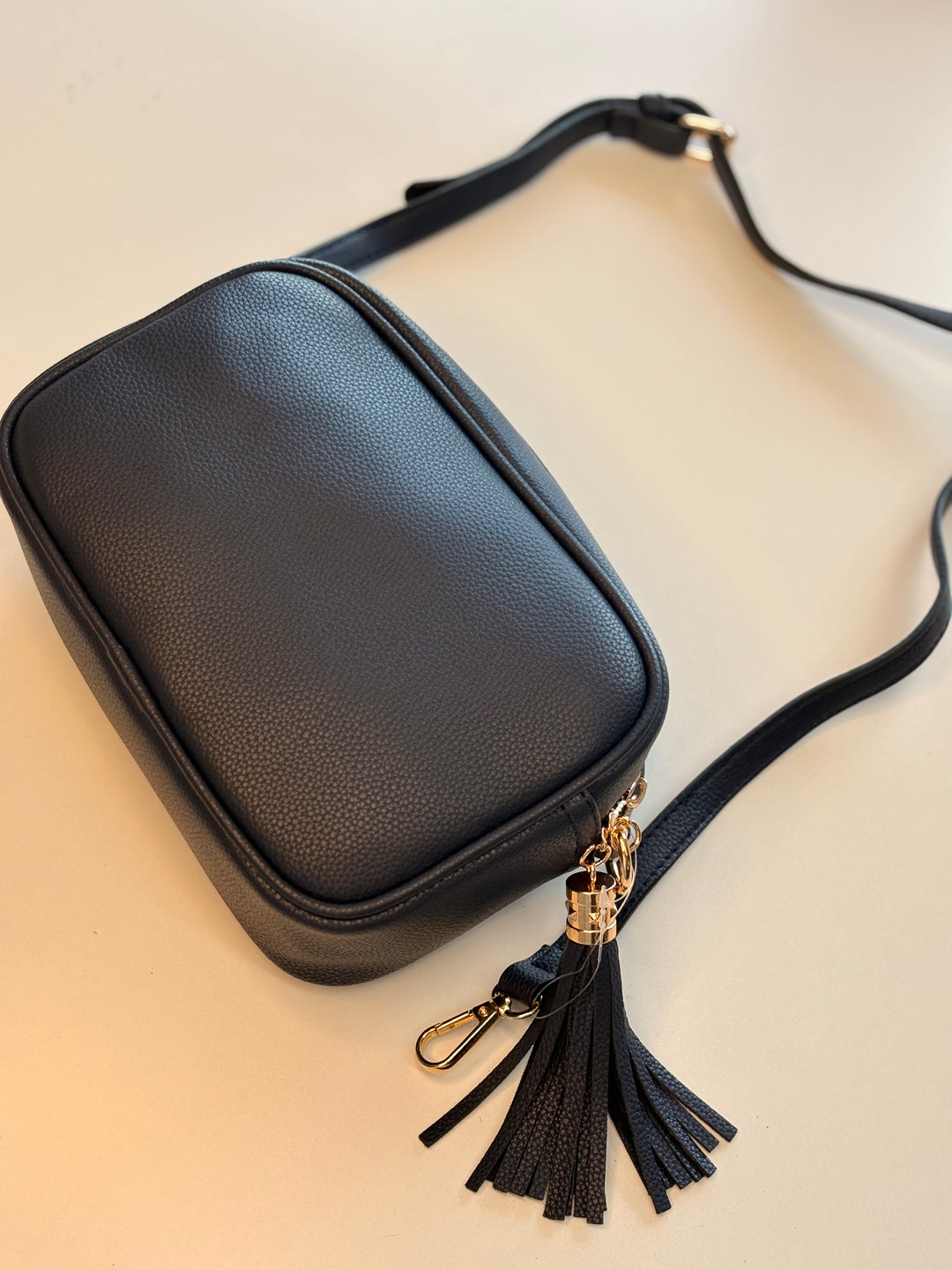 Faux Leather Cross Body Bag | Navy