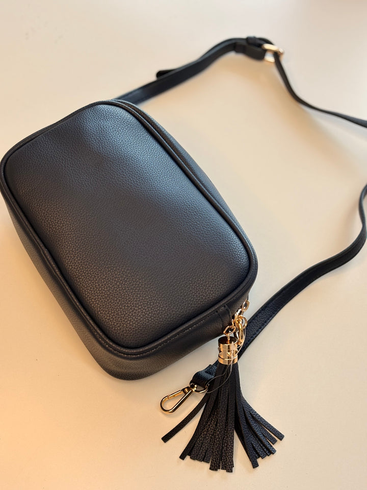 Faux Leather Cross Body Bag | Navy