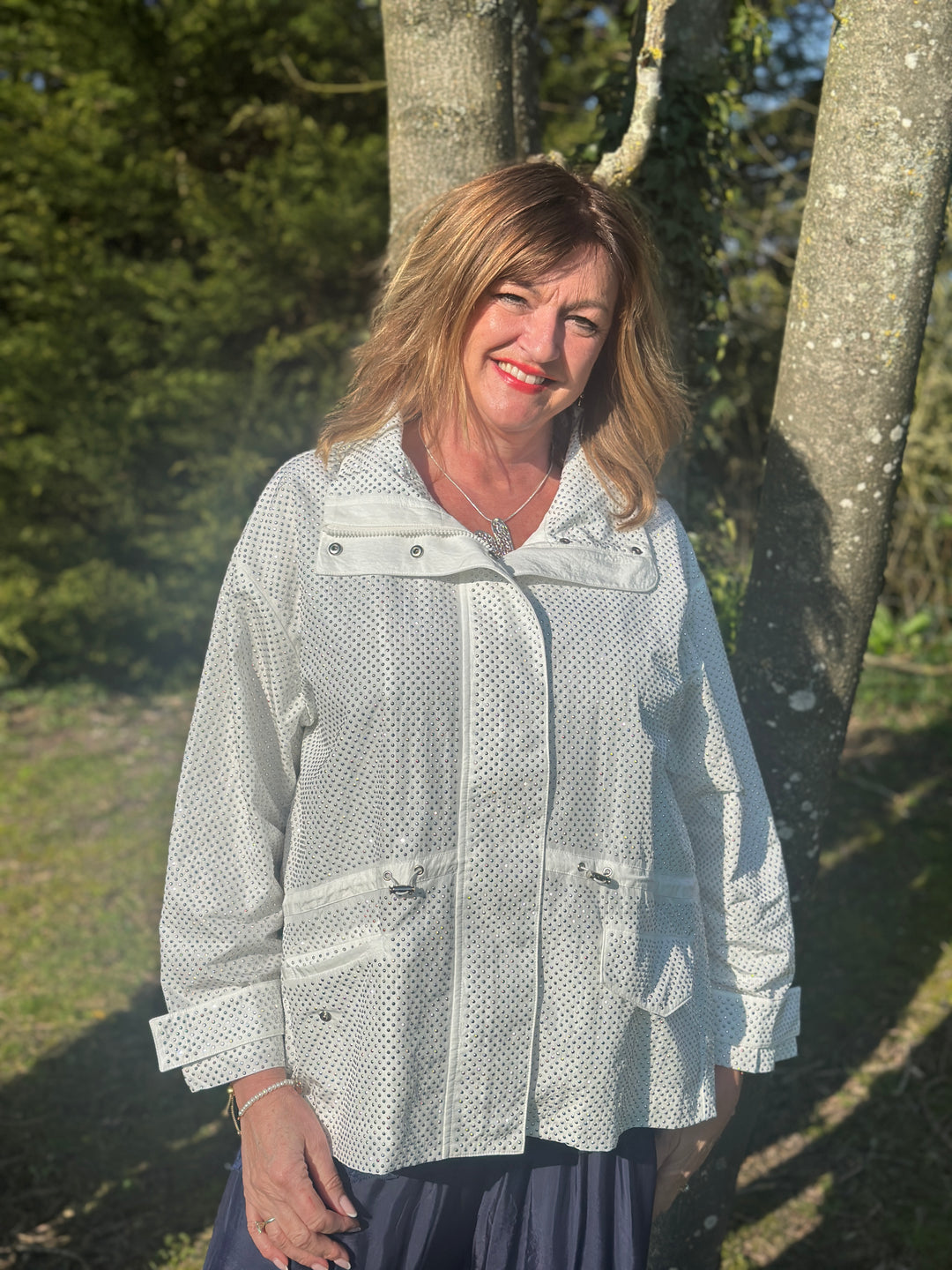 Luxe Studded Statement Jacket - Malissa J | White