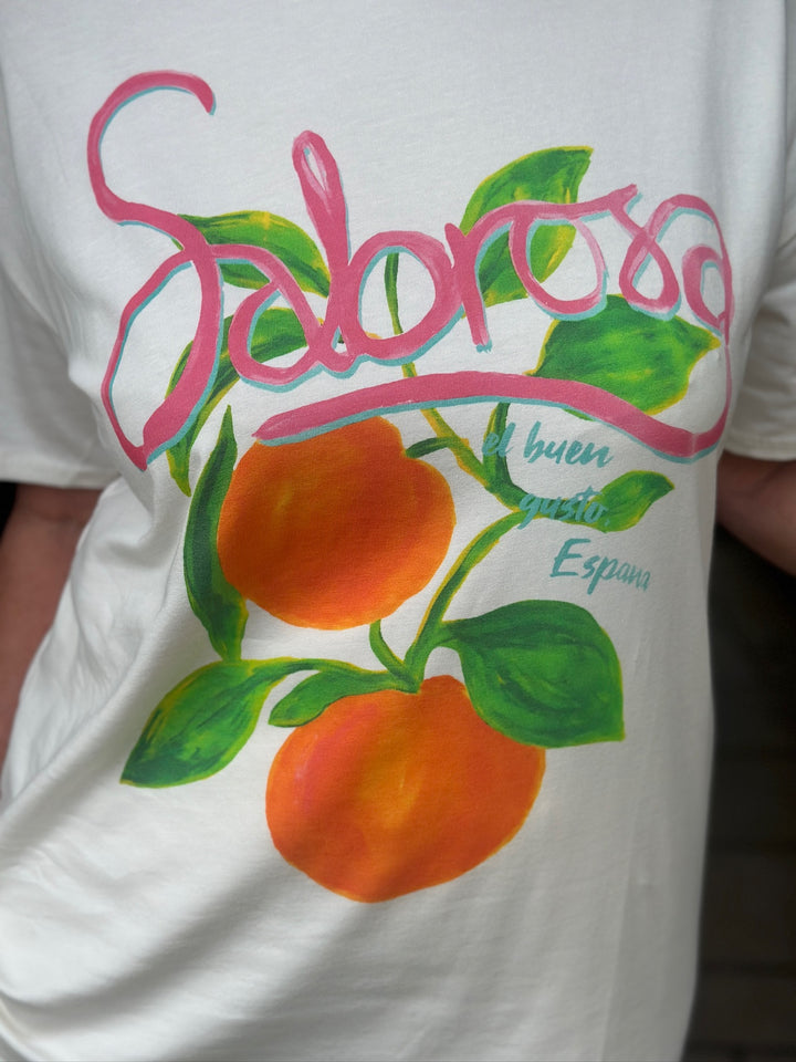 Spanish Orange Motif T-Shirt | White
