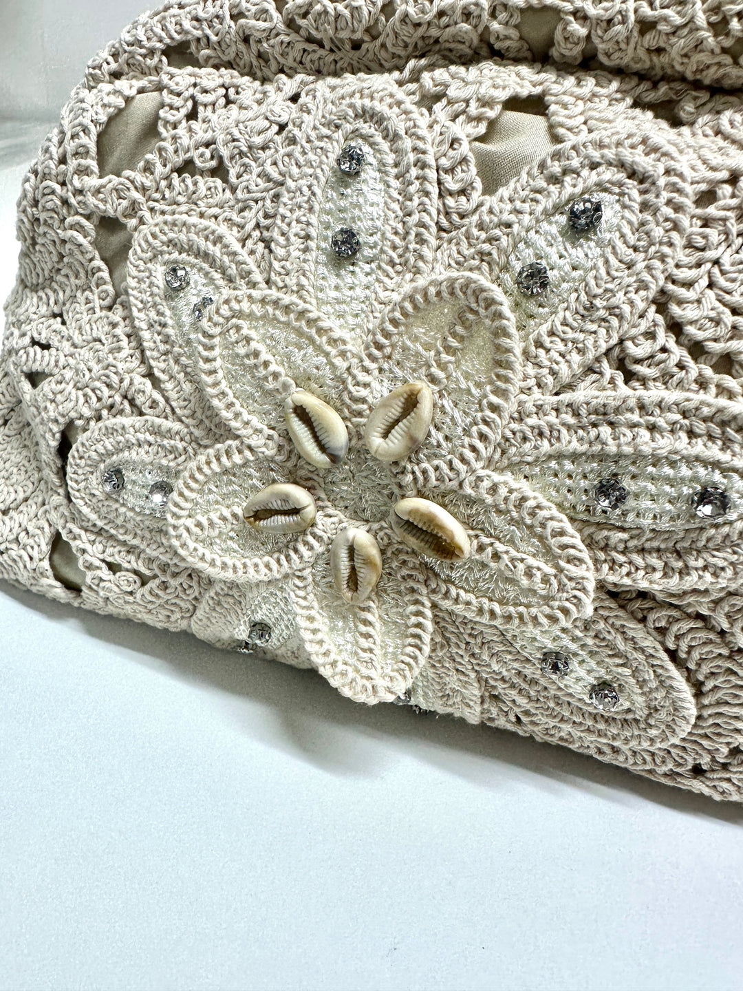 Crochet Shell Clutch Bag | Natural