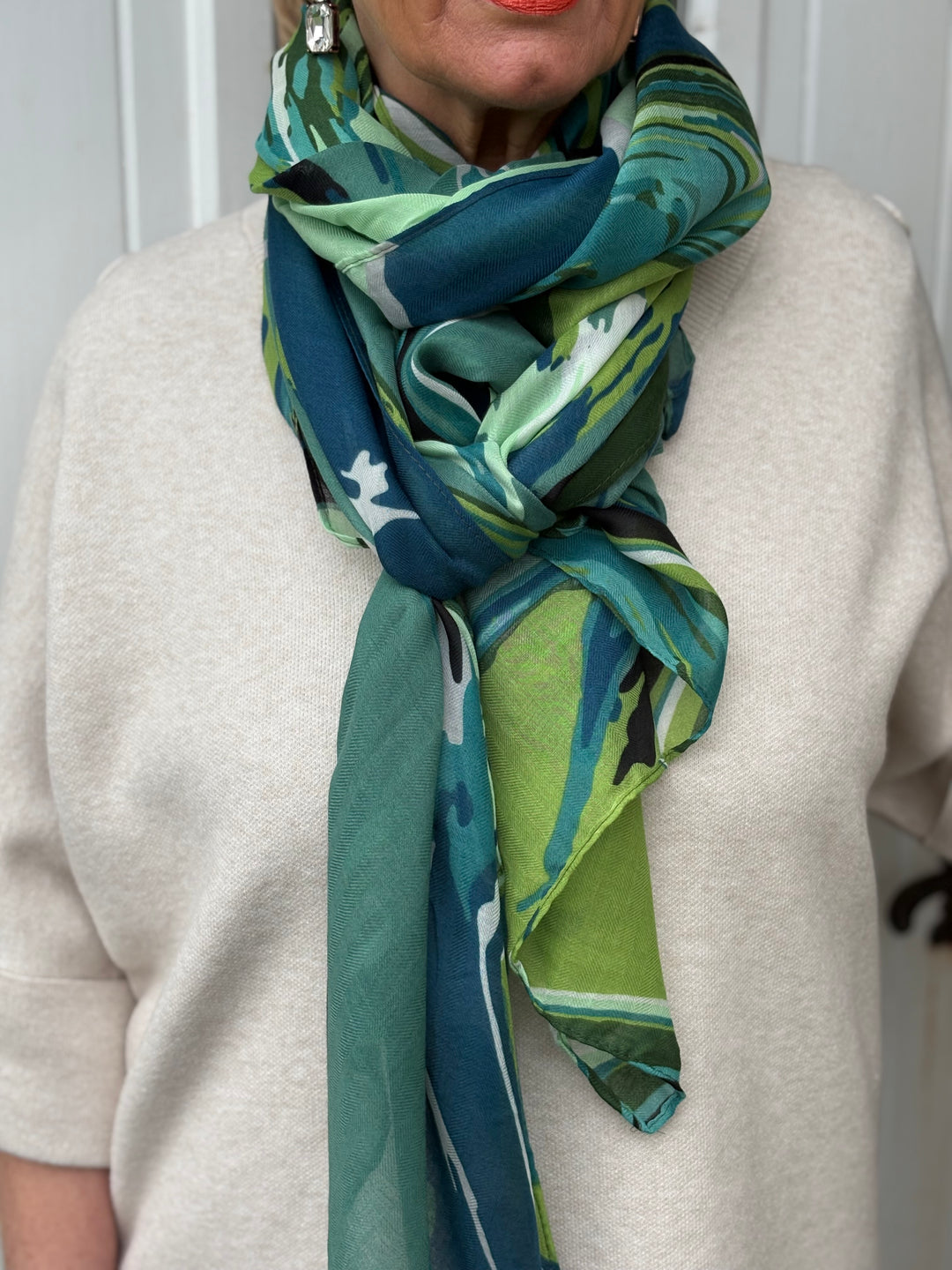Abstract Swirl Scarf | Blue & Green - Mandy's Heaven 