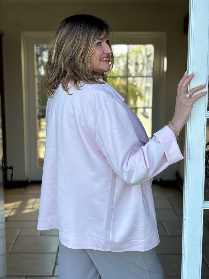 Soft Feel Lightweight Biker Jacket | Rose Pink